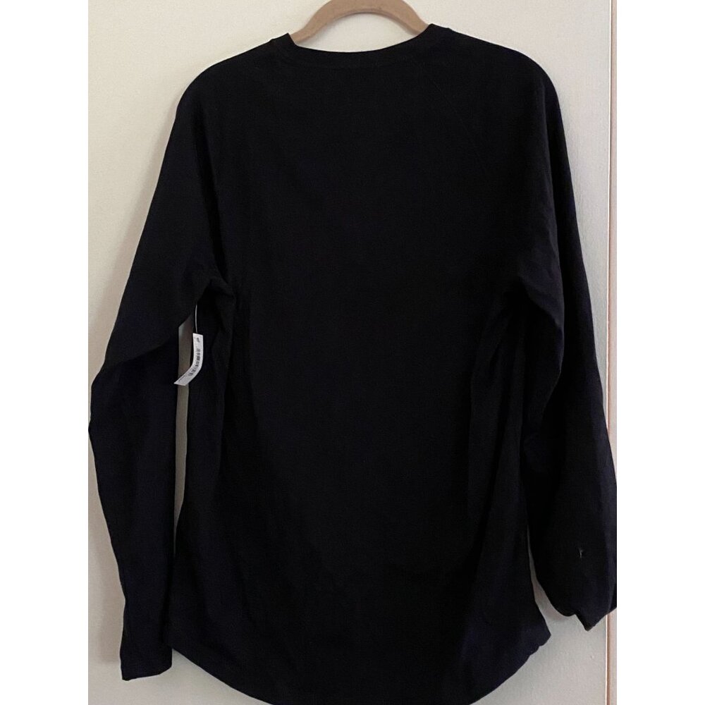 Amazon Essentials Black Long Sleeve Henley Shirt Slim Fit Size S - Picture 2 of 4